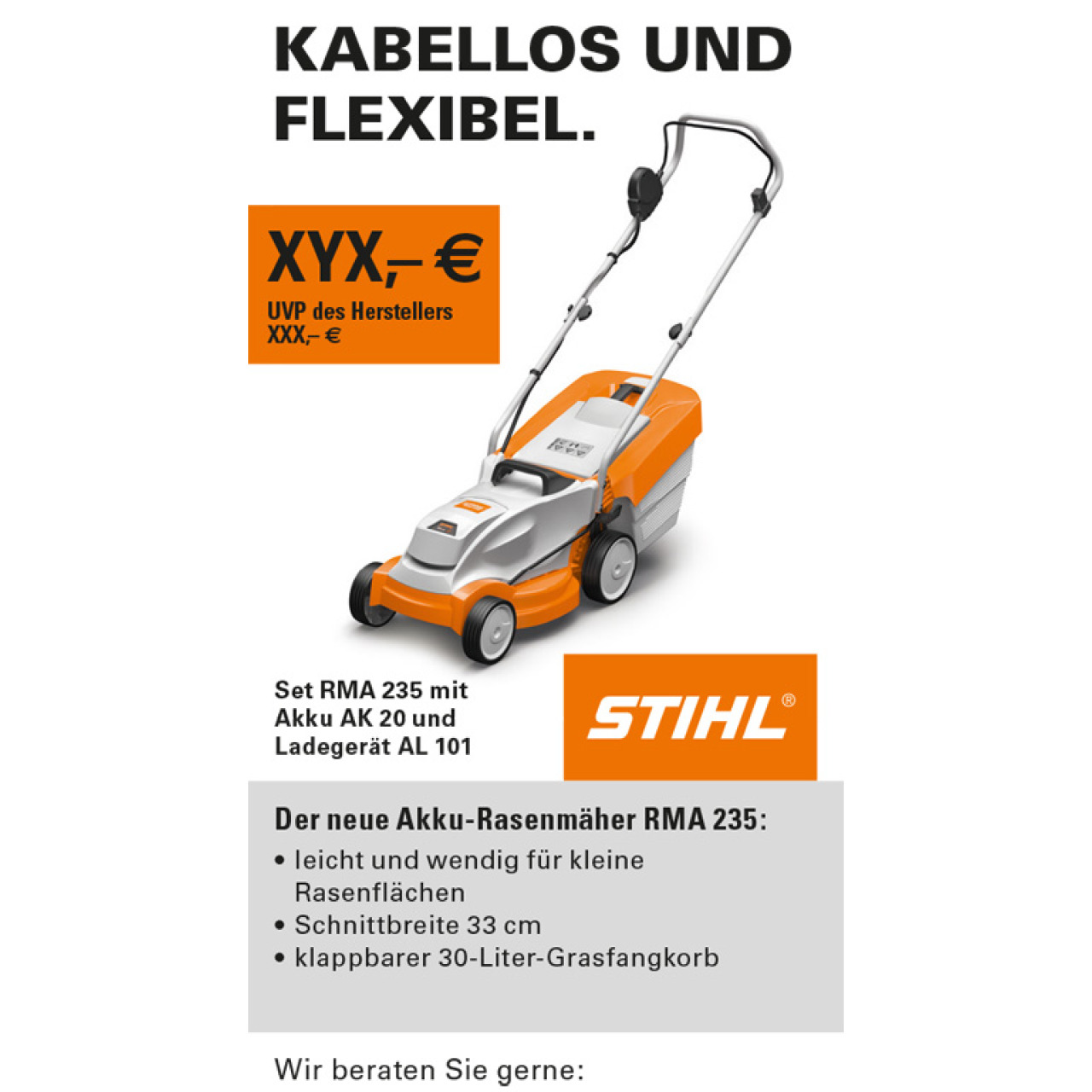 Akku-Rasenmäher RMA 235 Set 2 x AK 20 + AL 101