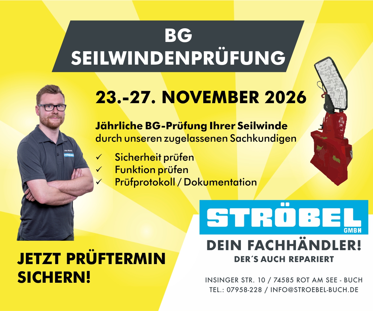 Seilwindenprüfung bei der Fa. Ströbel