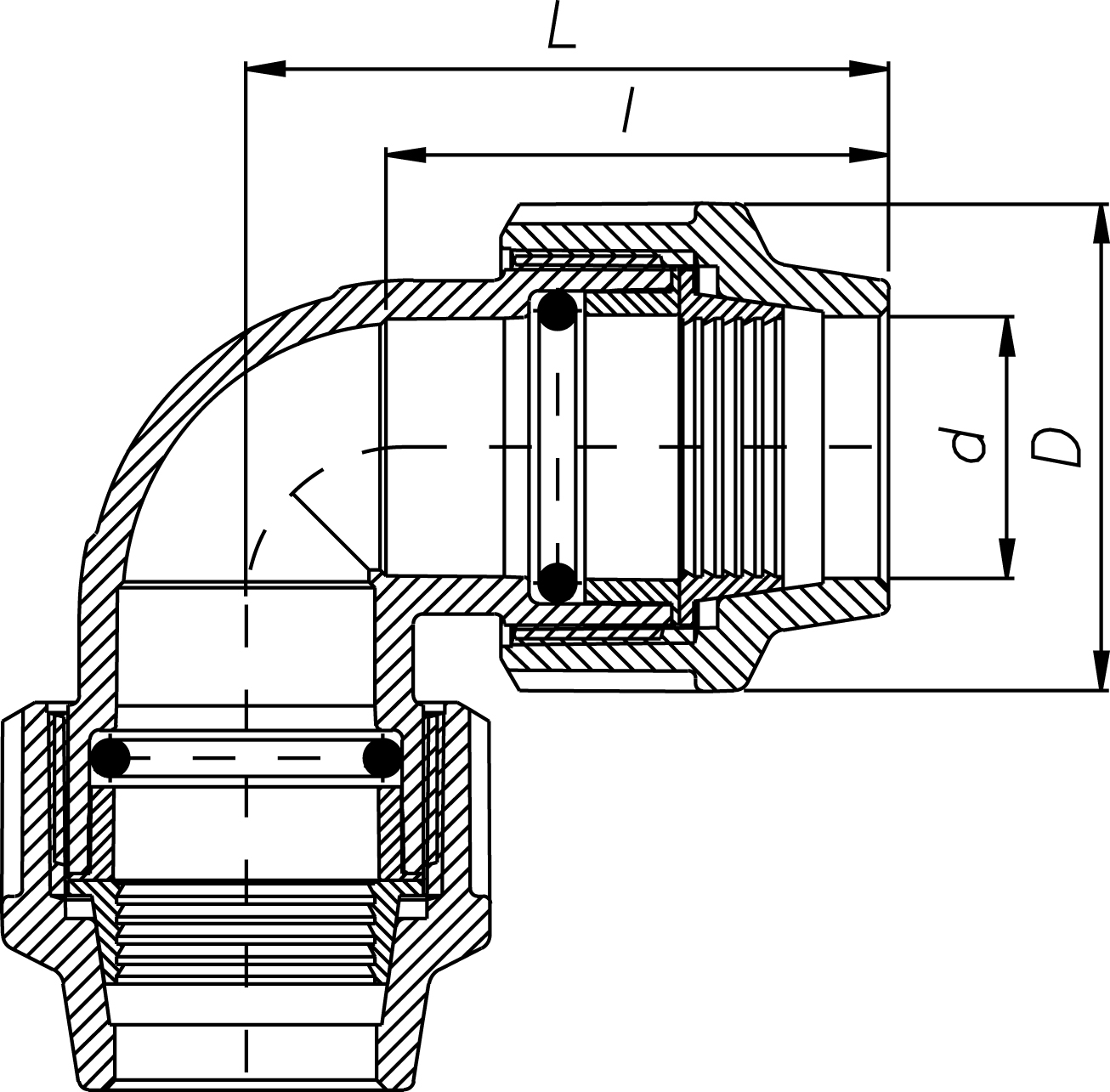 90° Winkel 25 mm x 25 mm